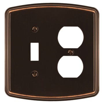 Irvine Aged Bronze - 1 Toggle/1 Duplex Wallplate