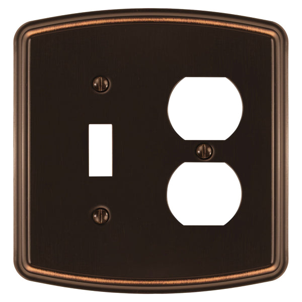 Irvine Aged Bronze - 1 Toggle/1 Duplex Wallplate