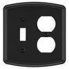 Irvine Matte Black - 1 Toggle/1 Duplex Wallplate