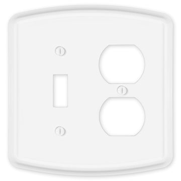 Irvine Matte White - 1 Toggle/1 Duplex Wallplate