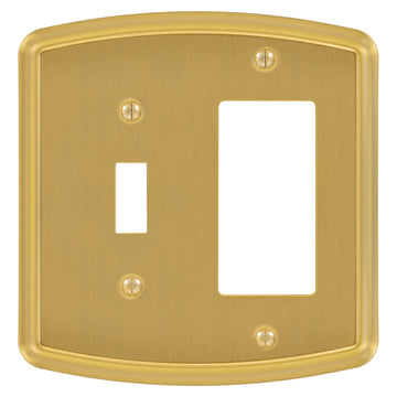 Irvine Brushed Gold - 1 Toggle/1 Rocker Wallplate