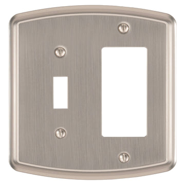 Irvine Brushed Nickel - 1 Toggle/1 Rocker Wallplate