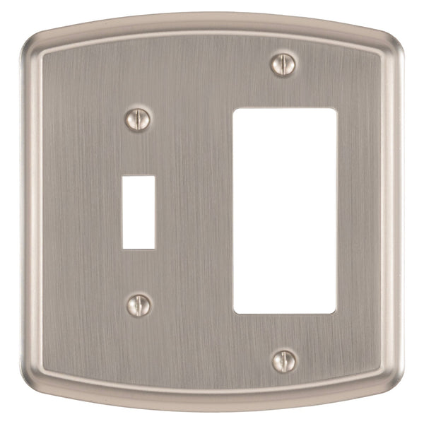 Irvine Brushed Nickel - 1 Toggle/1 Rocker Wallplate
