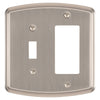 Irvine Brushed Nickel - 1 Toggle/1 Rocker Wallplate
