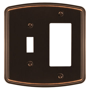 Irvine Aged Bronze - 1 Toggle/1 Rocker Wallplate