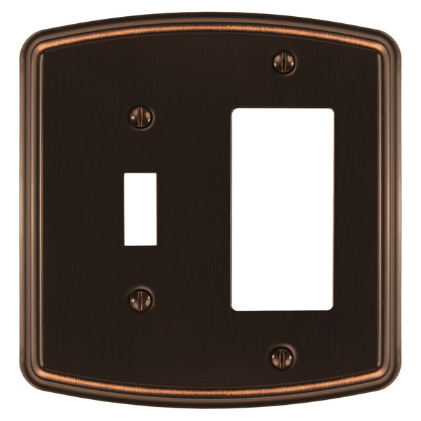 Irvine Aged Bronze - 1 Toggle/1 Rocker Wallplate