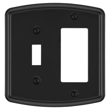 Irvine Matte Black - 1 Toggle/1 Rocker Wallplate