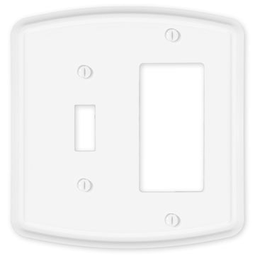 Irvine Matte White - 1 Toggle/1 Rocker Wallplate