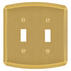 Irvine Brushed Gold - 2 Toggle Wallplate