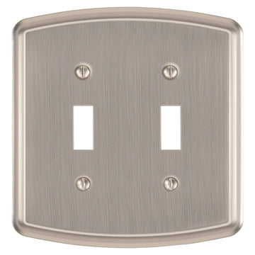 Irvine Brushed Nickel - 2 Toggle Wallplate