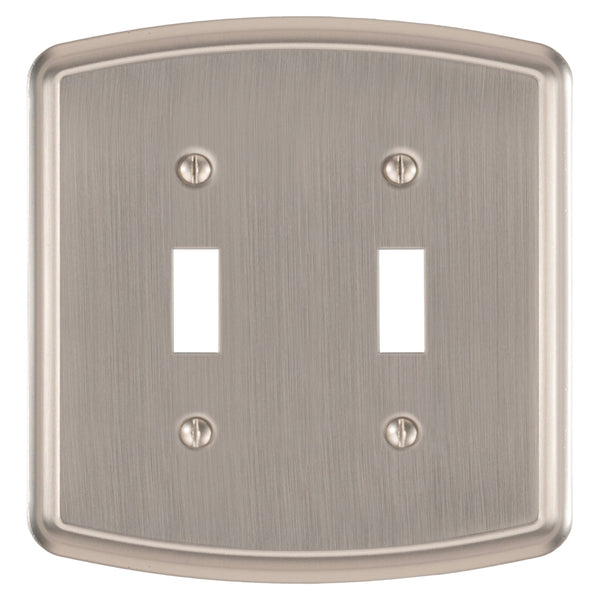 Irvine Brushed Nickel - 2 Toggle Wallplate