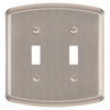 Irvine Brushed Nickel - 2 Toggle Wallplate