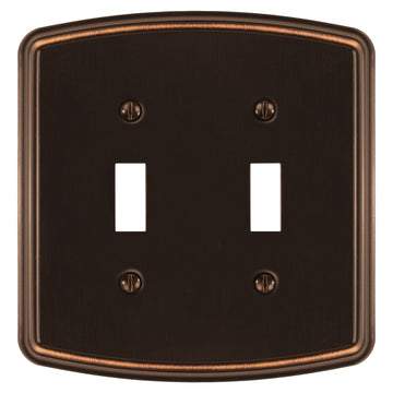 Irvine Aged Bronze - 2 Toggle Wallplate