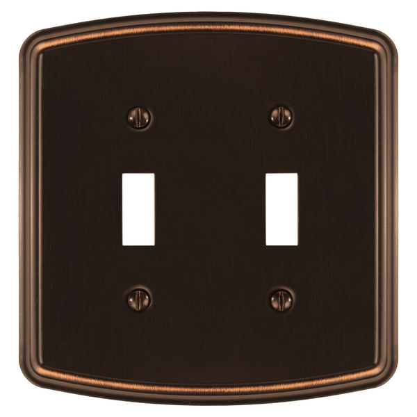 Irvine Aged Bronze - 2 Toggle Wallplate