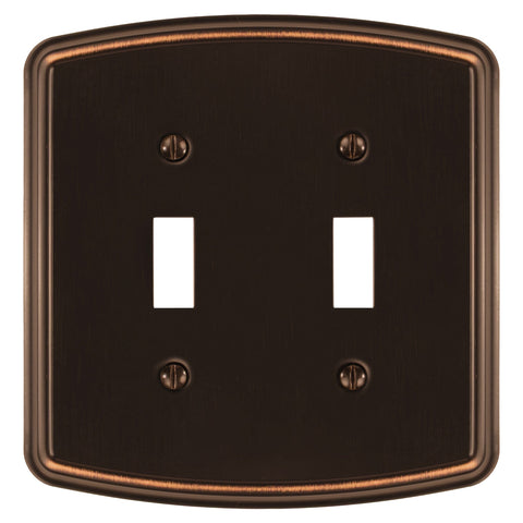 Irvine Aged Bronze - 2 Toggle Wallplate