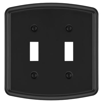 Irvine Matte Black - 2 Toggle Wallplate