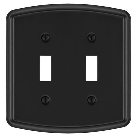 Irvine Matte Black - 2 Toggle Wallplate