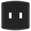 Irvine Matte Black - 2 Toggle Wallplate