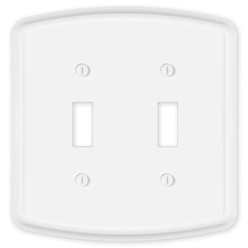 Irvine Matte White - 2 Toggle Wallplate