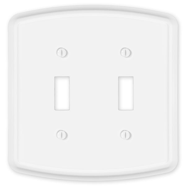 Irvine Matte White - 2 Toggle Wallplate