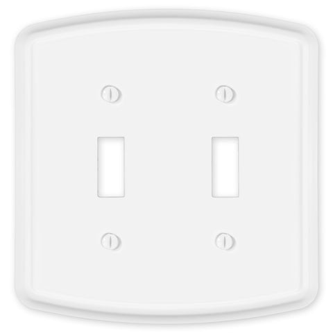 Irvine Matte White - 2 Toggle Wallplate