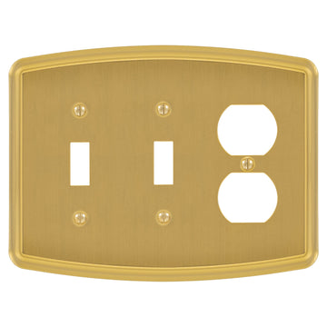 Irvine Brushed Gold - 2 Toggle/1 Duplex Wallplate