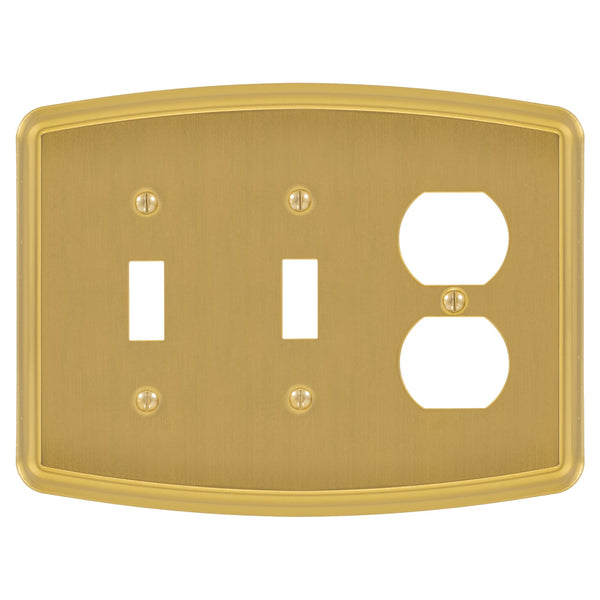 Irvine Brushed Gold - 2 Toggle/1 Duplex Wallplate