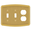 Irvine Brushed Gold - 2 Toggle/1 Duplex Wallplate
