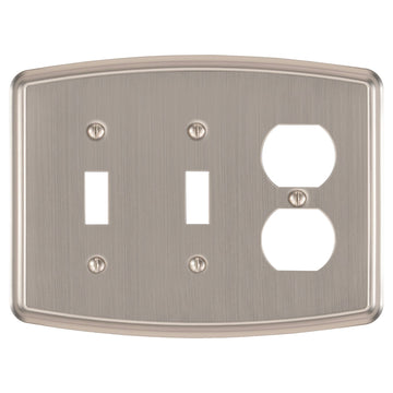 Irvine Brushed Nickel - 2 Toggle/1 Duplex Wallplate