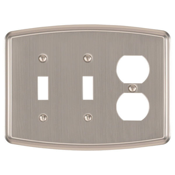 Irvine Brushed Nickel - 2 Toggle/1 Duplex Wallplate