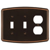 Irvine Aged Bronze - 2 Toggle/1 Duplex Wallplate