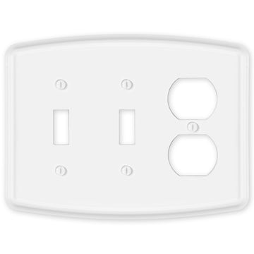 Irvine Matte White - 2 Toggle/1 Duplex Wallplate