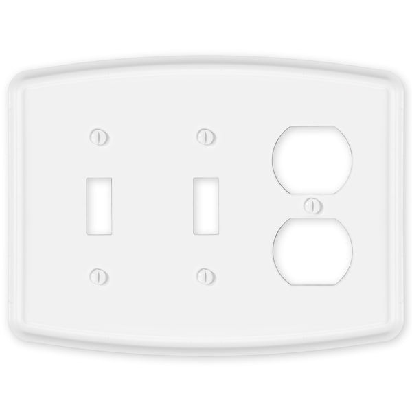 Irvine Matte White - 2 Toggle/1 Duplex Wallplate