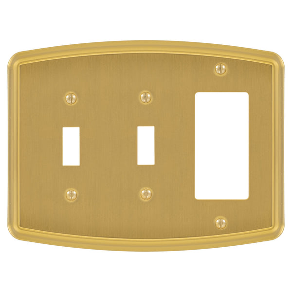 Irvine Brushed Gold - 2 Toggle/1 Rocker Wallplate