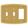 Irvine Brushed Gold - 2 Toggle/1 Rocker Wallplate