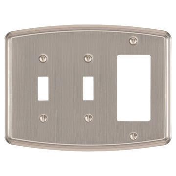 Irvine Brushed Nickel - 2 Toggle/1 Rocker Wallplate