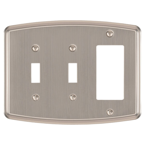 Irvine Brushed Nickel - 2 Toggle/1 Rocker Wallplate