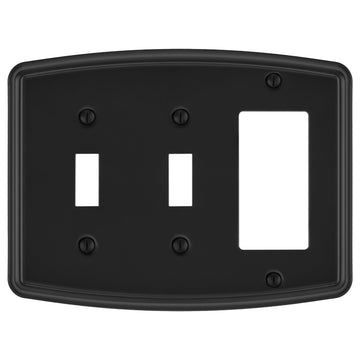 Irvine Matte Black - 2 Toggle/1 Rocker Wallplate