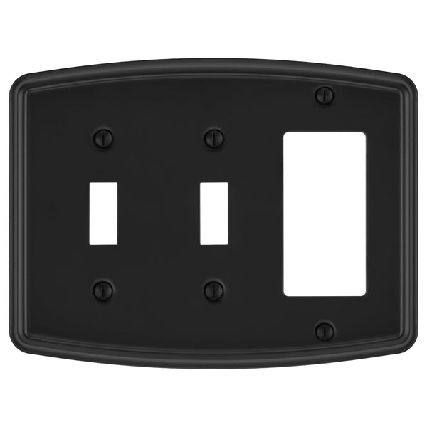 Irvine Matte Black - 2 Toggle/1 Rocker Wallplate