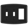 Irvine Matte Black - 2 Toggle/1 Rocker Wallplate