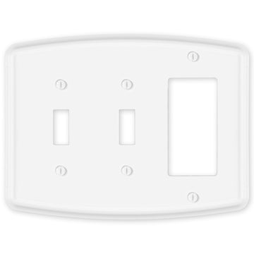 Irvine Matte White - 2 Toggle/1 Rocker Wallplate