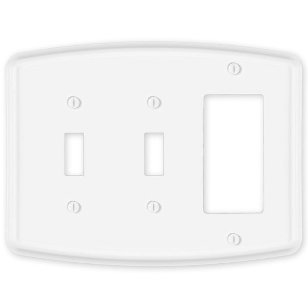 Irvine Matte White - 2 Toggle/1 Rocker Wallplate