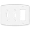 Irvine Matte White - 2 Toggle/1 Rocker Wallplate