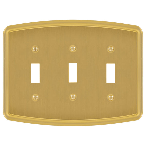 Irvine Brushed Gold - 3 Toggle Wallplate