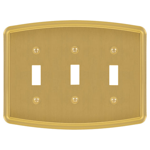 Irvine Brushed Gold - 3 Toggle Wallplate