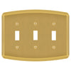 Irvine Brushed Gold - 3 Toggle Wallplate