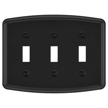 Irvine Matte Black - 3 Toggle Wallplate