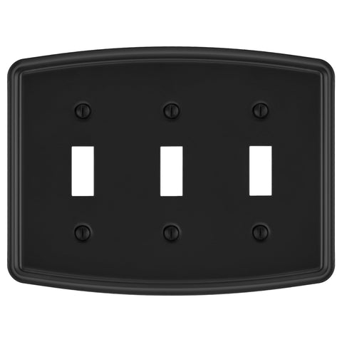 Irvine Matte Black - 3 Toggle Wallplate