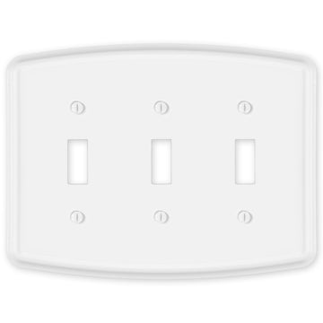Irvine Matte White - 3 Toggle Wallplate
