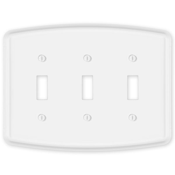 Irvine Matte White - 3 Toggle Wallplate